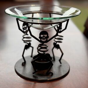 Partylite Mr. Bones Skeleton Votive Glass Candle Holder Scent Warmer Halloween